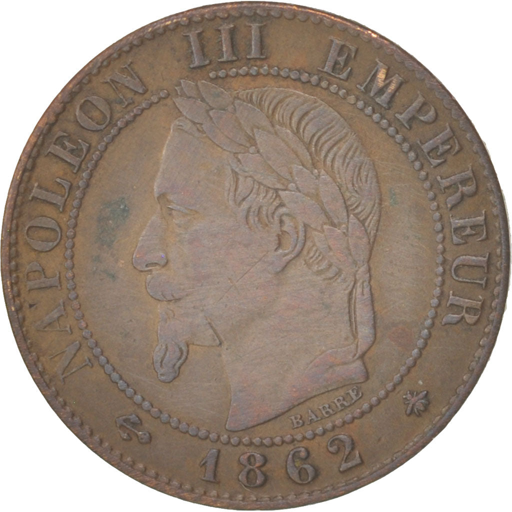 France, Napoleon III, Napoléon III, Centime, 1862, Paris, AU(50-53), Bronze