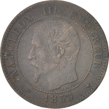 Francia, Napoleon III, Napoléon III, 2 Centimes, 1853, Strasbourg, B+, Bronz...