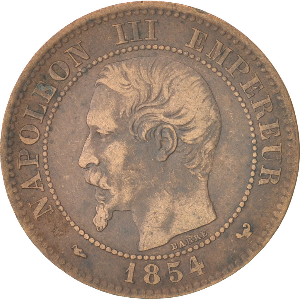 France, Napoleon III, 2 Centimes, 1854, Lille, VF(30-35), Bronze, KM 776.7