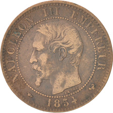 France, Napoleon III, 2 Centimes, 1854, Lille, VF(30-35), Bronze, KM 776.7