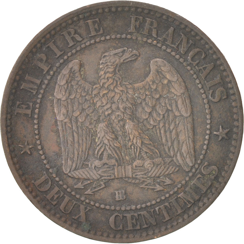 Moneta, Francia, Napoleon III, Napoléon III, 2 Centimes, 1855, Strasbourg, MB+