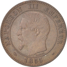 Moneta, Francia, Napoleon III, Napoléon III, 2 Centimes, 1855, Strasbourg, MB+