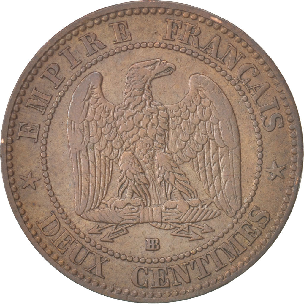 Monnaie, France, Napoleon III, Napoléon III, 2 Centimes, 1855, Strasbourg, TB+