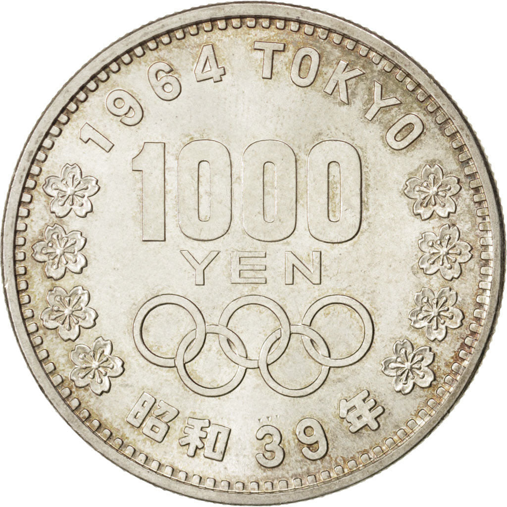 JAPAN, 1000 Yen, 1964, KM #80, MS(63), Silver, 35, 20.39