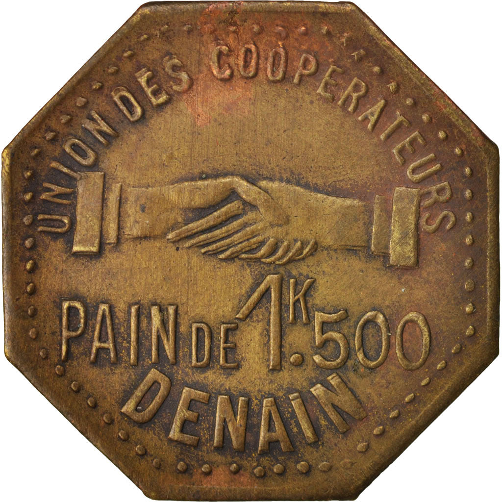 France, Denain, 1.500 Kilogram, VF(20-25), Brass, 27.6