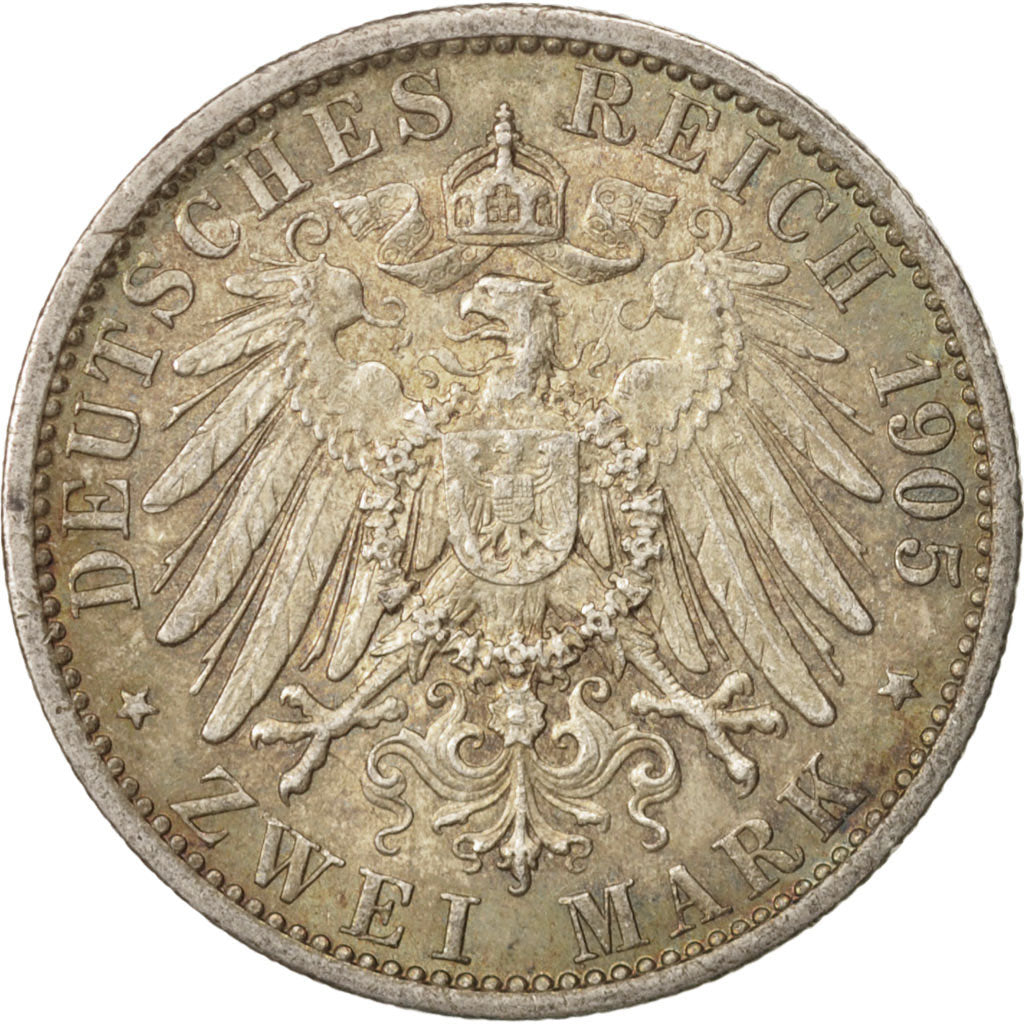 Coin, German States, PRUSSIA, Wilhelm II, 2 Mark, 1905, Berlin, MS(63), Silver