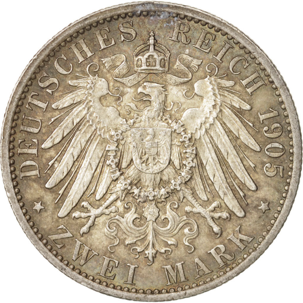 Coin, German States, PRUSSIA, Wilhelm II, 2 Mark, 1905, Berlin, MS(63), Silver