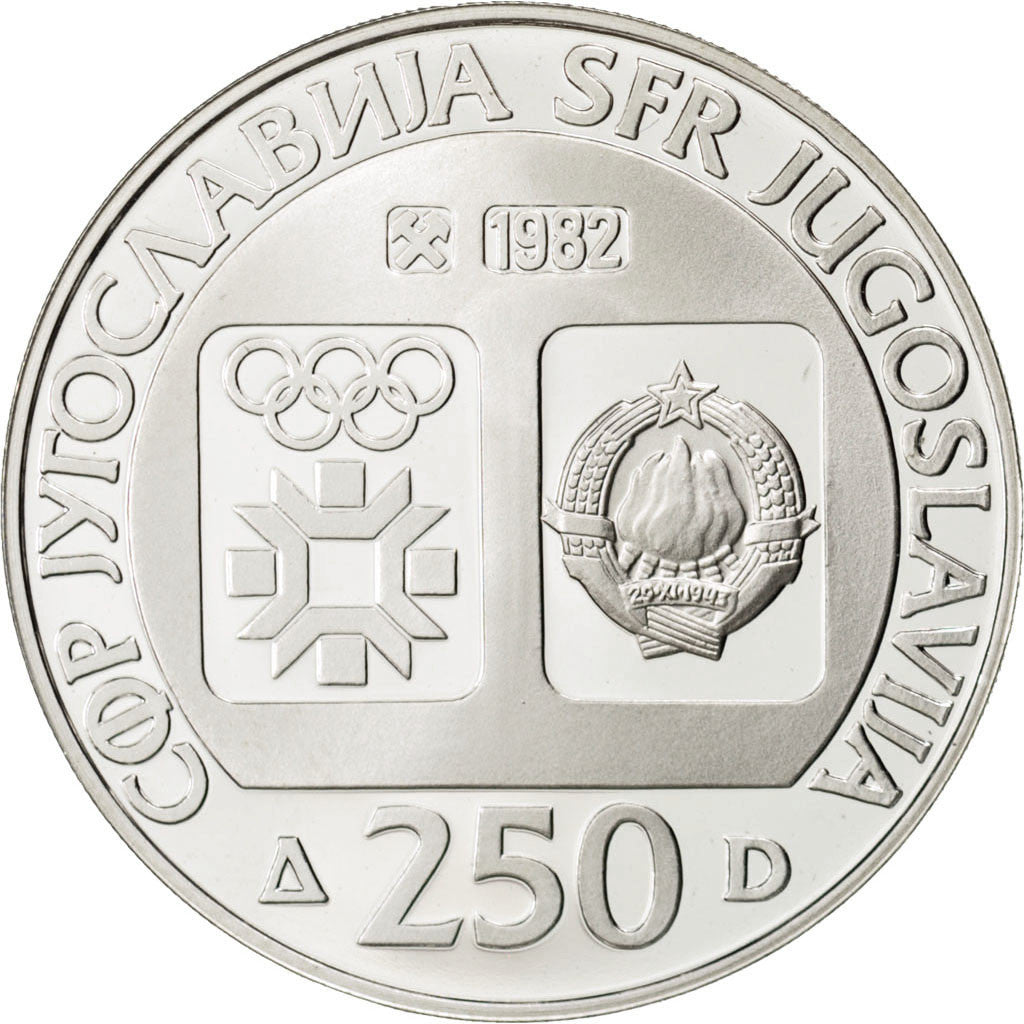 Moneda, Yugoslavia, 250 Dinara, 1982, FDC, Plata, KM:91