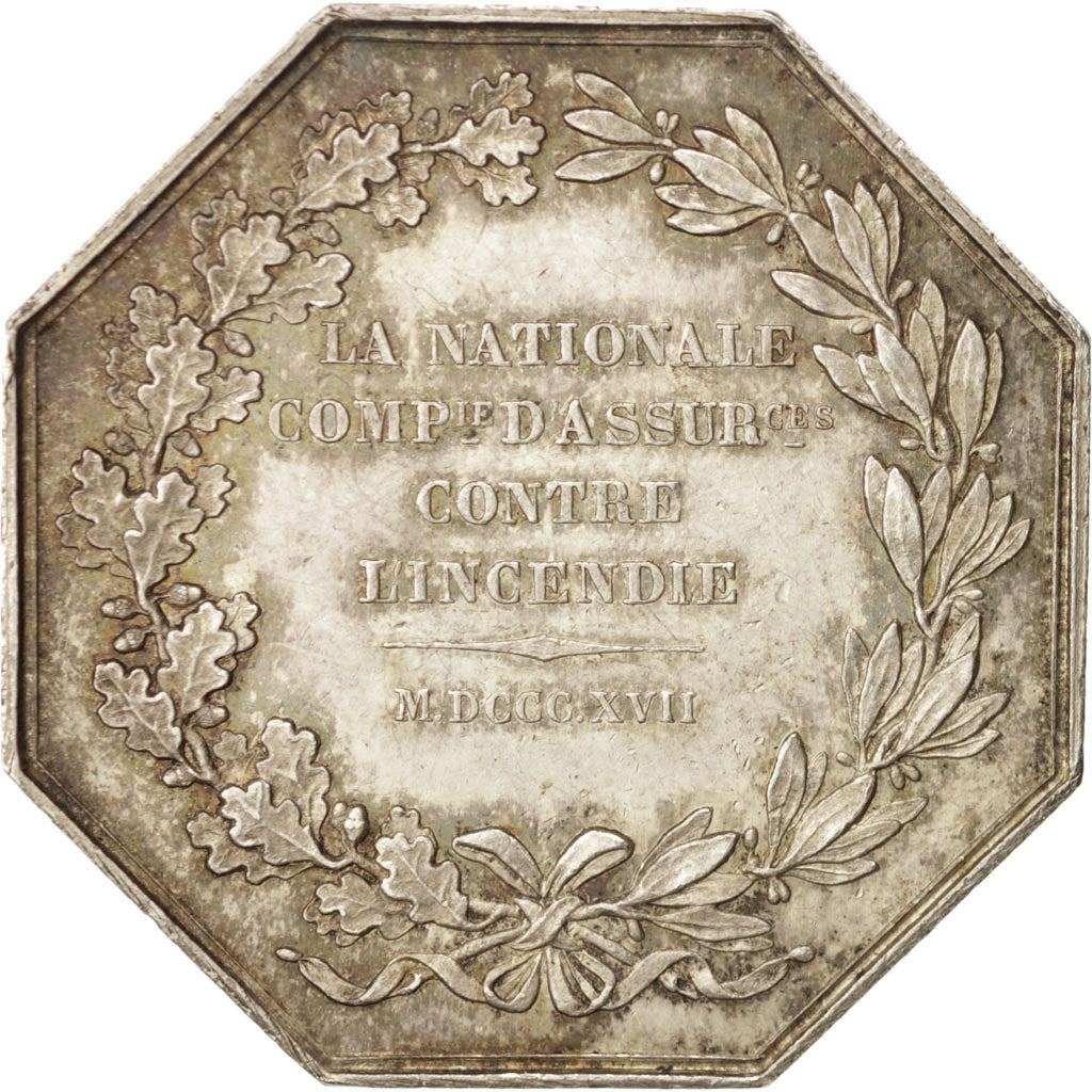 Francia, Token, Insurance, La Nationale, 1817, Barre, BB+, Argento