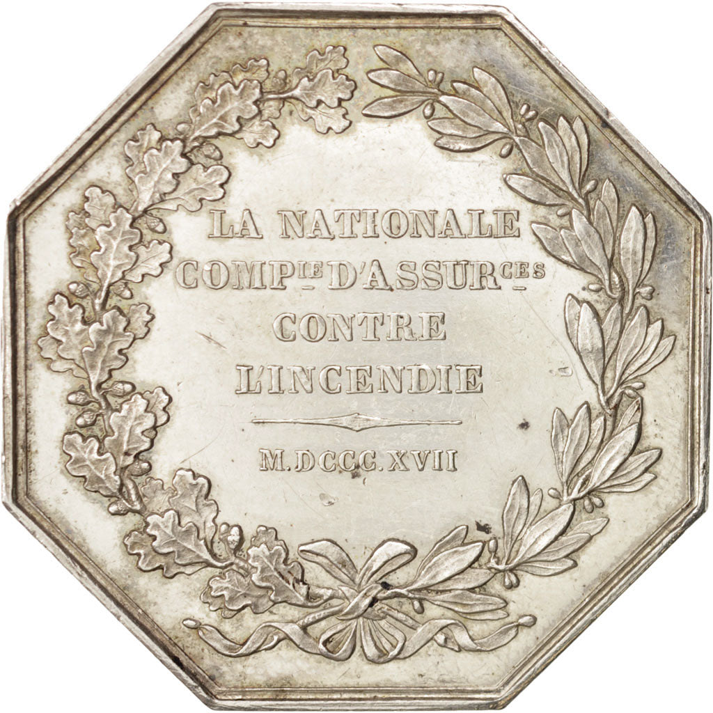 France, Token, Insurance, La Nationale, 1817, Barre, AU(50-53), Silver