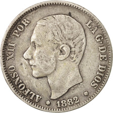 Coin, Spain, Alfonso XII, 2 Pesetas, 1882, Madrid, VF(30-35), Silver, KM:678.2