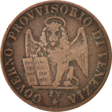 Estados italianos, VENICE, 5 Centesimi, 1849, Venice, BC+, Cobre, KM:809