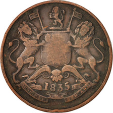 Coin, INDIA-BRITISH, 1/2 Anna, 1835, VF(20-25), Copper, KM:447.1