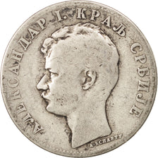Serbia, Alexander I, 2 Dinara, 1897, MB, Argento, KM:22