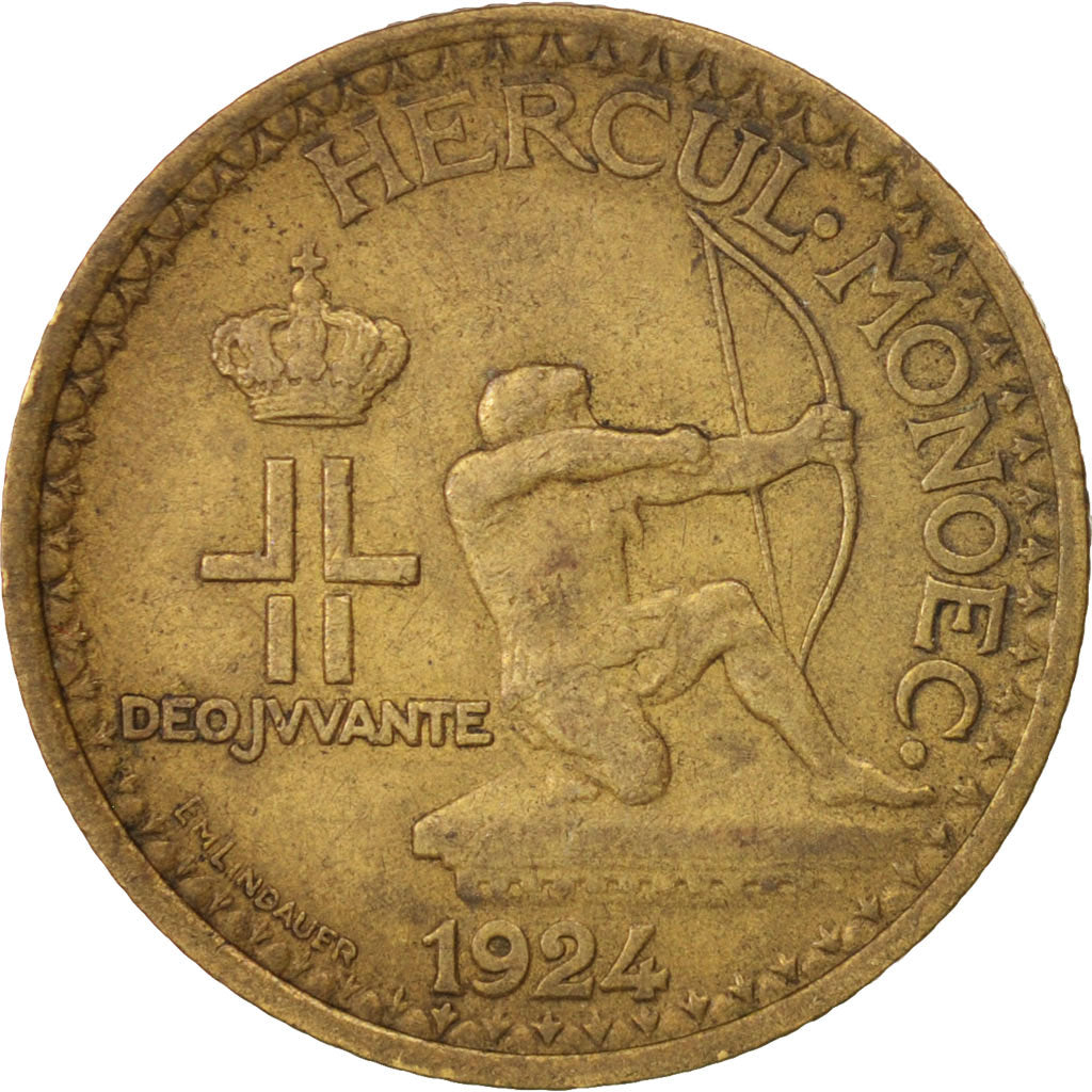 Münze, Monaco, Louis II, Franc, 1924, Poissy, SS, Aluminum-Bronze, KM:111