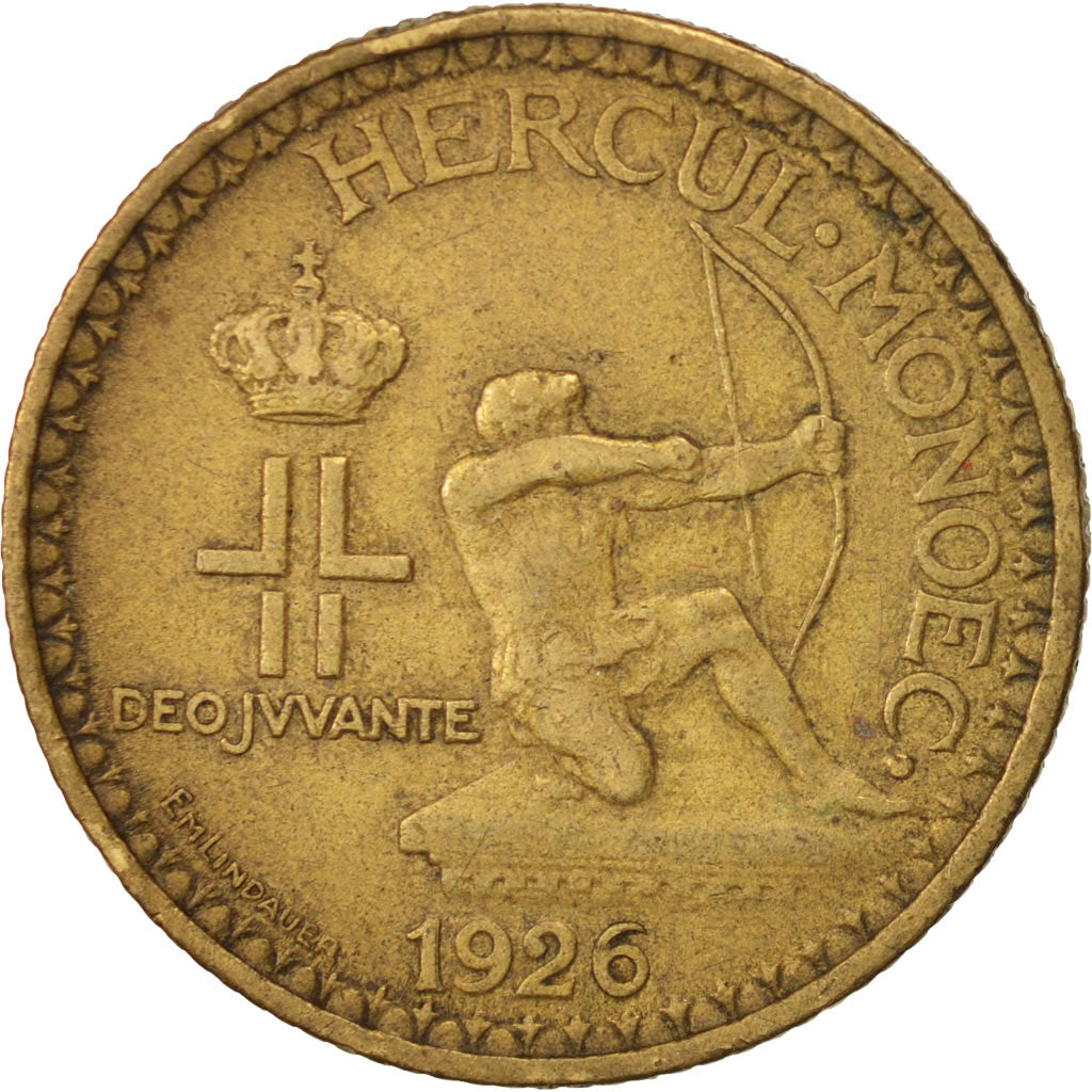Monaco, Louis II, 2 Francs, 1926, Poissy, TTB, Aluminum-Bronze, KM:115