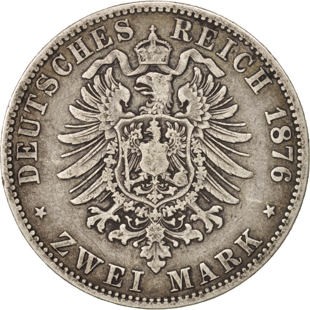 Coin, German States, PRUSSIA, Wilhelm I, 2 Mark, 1876, VF(30-35), Silver, KM:506