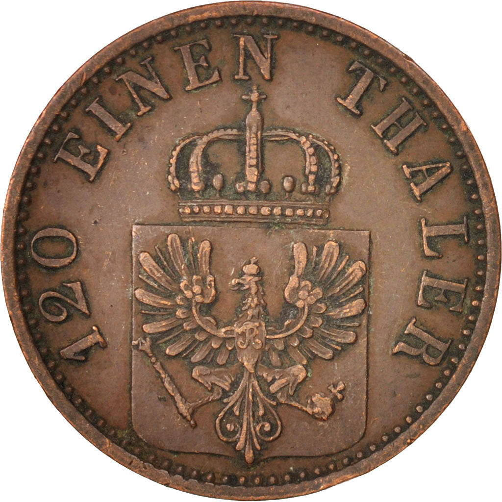 Coin, German States, PRUSSIA, Wilhelm I, 3 Pfennig, 1869, EF(40-45), Copper