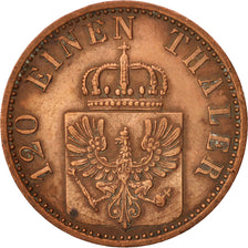 Münze, Deutsch Staaten, PRUSSIA, Wilhelm I, 3 Pfennig, 1870, SS+, Kupfer