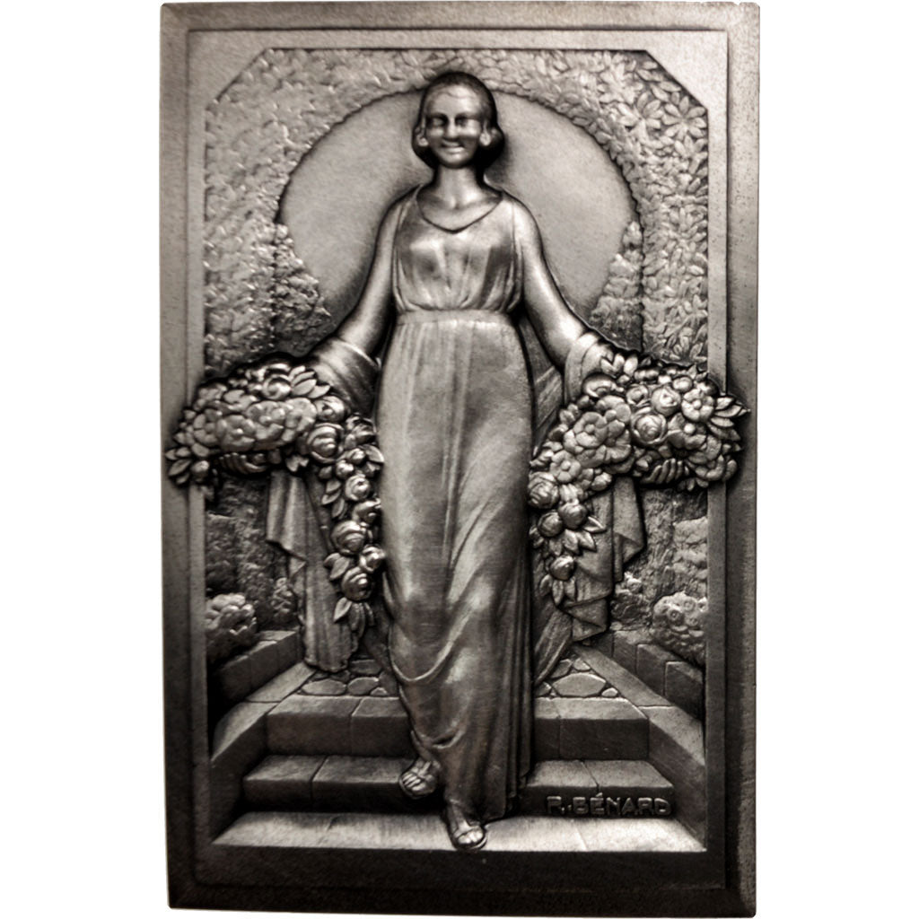 France, Medal, Woman with Flowers, Arts & Culture, 1967, Benard, MS(65-70)