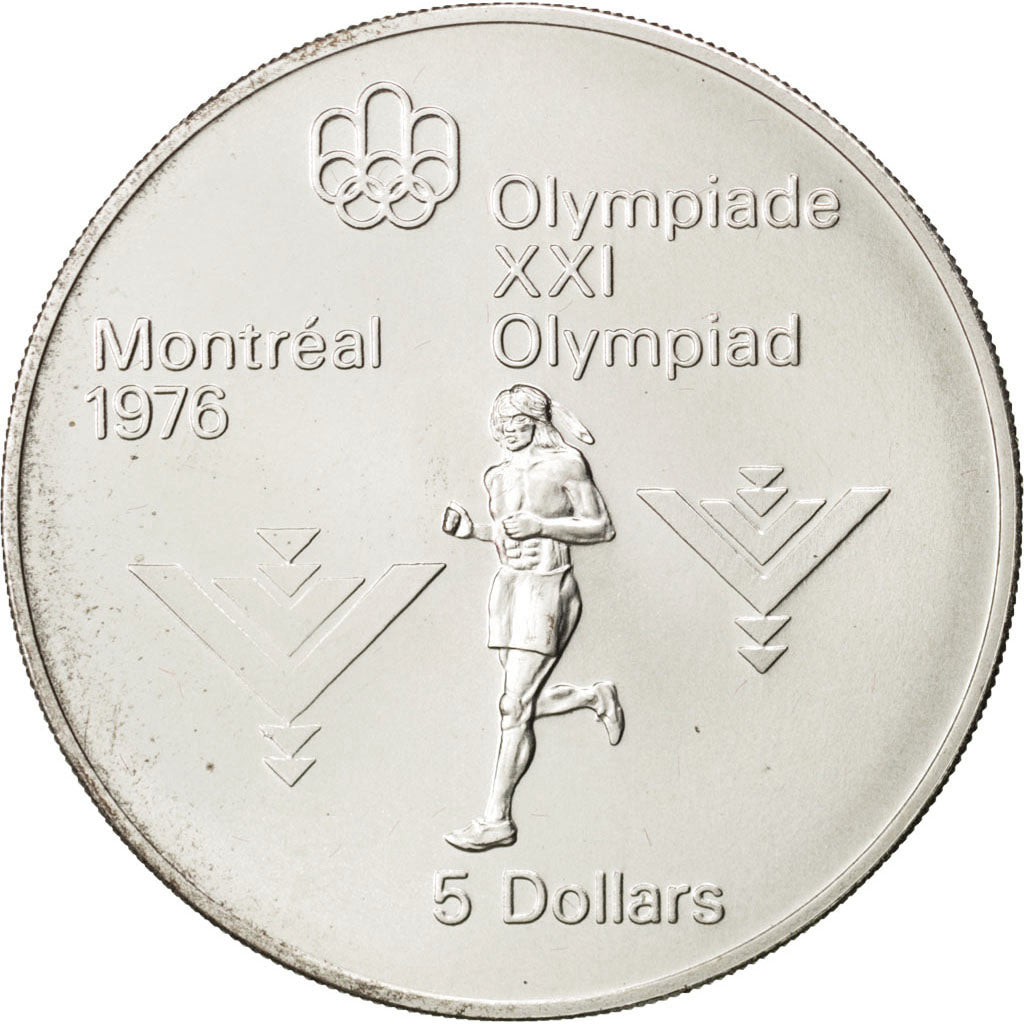 CANADA, 5 Dollars, 1975, Royal Canadian Mint, KM #98, MS(63), Silver, 38, 24.21