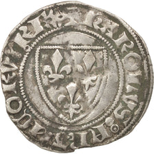 France, Charles VI, Blanc Guénar, Tournai, EF(40-45), Billon, Duplessy:377