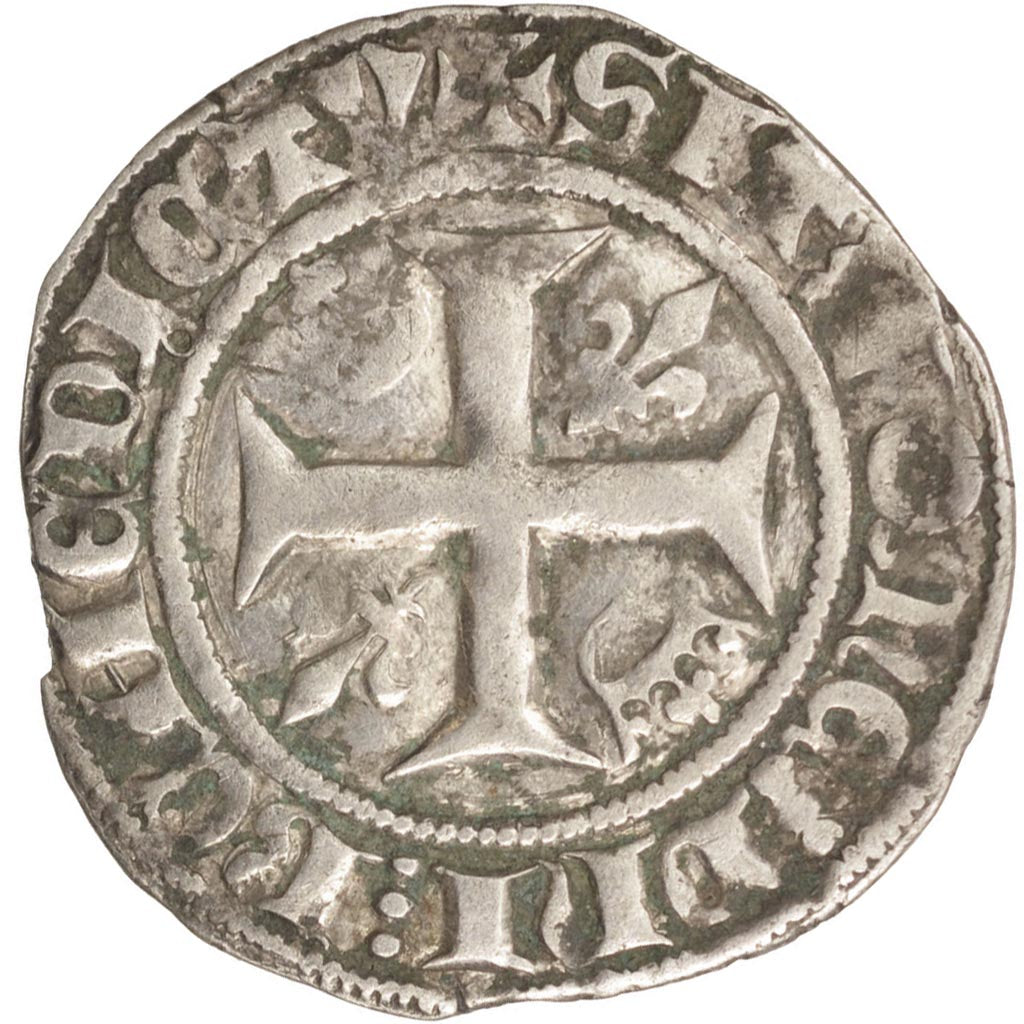 France, Charles VI, Blanc Guénar, Tournai, EF(40-45), Billon, Duplessy:377
