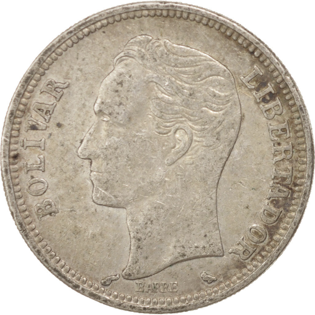 Venezuela, 2 Bolivares, 1960, EF(40-45), Silver, KM:A37