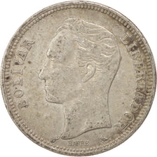 Venezuela, 2 Bolivares, 1960, EF(40-45), Silver, KM:A37