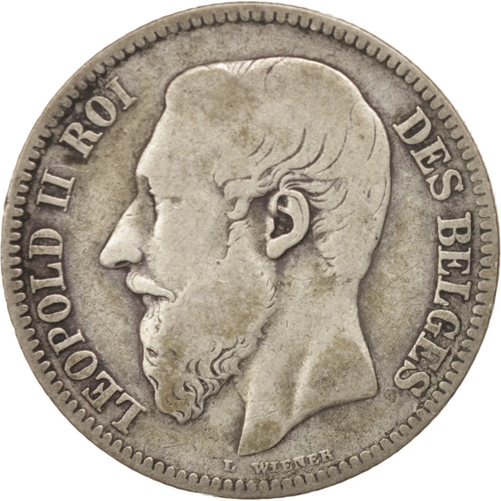 Coin, Belgium, Leopold II, 2 Francs, 2 Frank, 1867, VF(20-25), Silver, KM:30.1