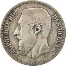 Coin, Belgium, Leopold II, 2 Francs, 2 Frank, 1867, VF(20-25), Silver, KM:30.1