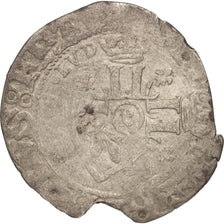 France, Louis XIV, Sol de 15 deniers surfrappé sur ancien flan, Sol, Lyon
