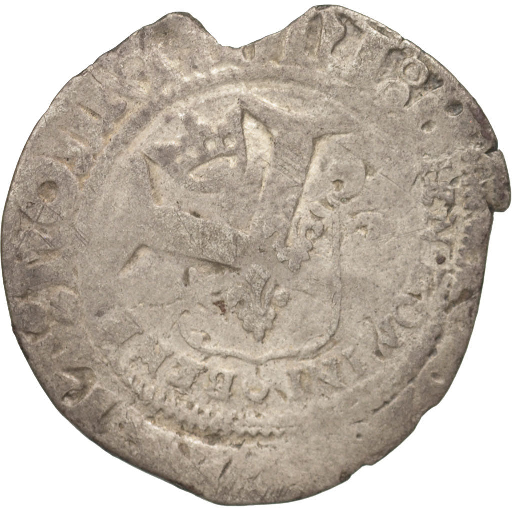 France, Louis XIV, Sol de 15 deniers surfrappé sur ancien flan, Sol, Lyon