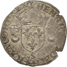 France, Henri II, Douzain aux croissants, 1550, Troyes, VF(30-35),Duplessy:997