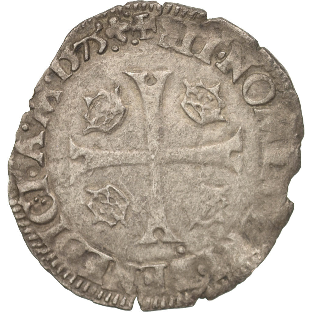 France, Douzain with 2H, 1575, Lyons, VF(20-25), Billon, Duplessy:1140