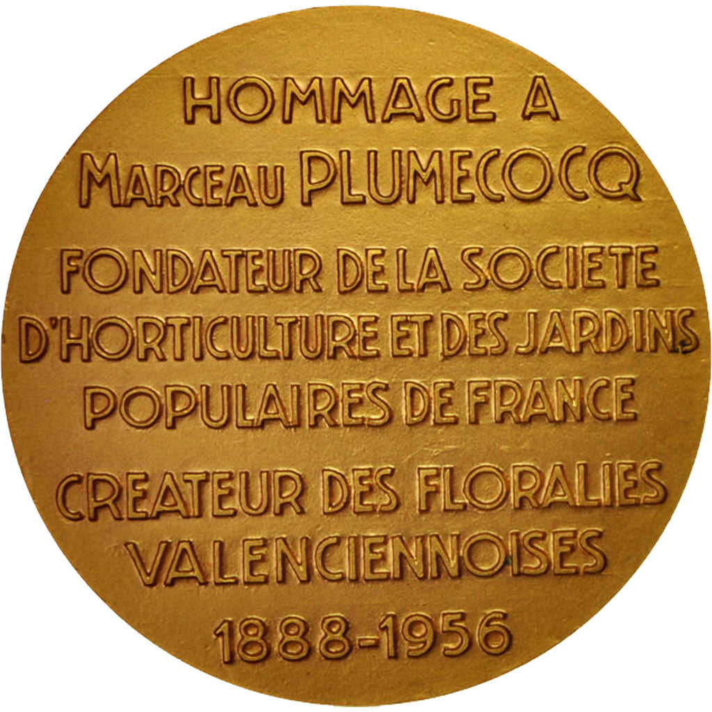 Francia, Medal, Marceau Plumeccq, 6eme Floralies Valenciennoises, Flora, 1962