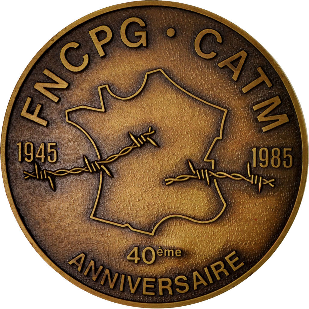 France, Medal, FNCPG . CATM, 40eme Anniversaire, Politics, Society, War, 1985