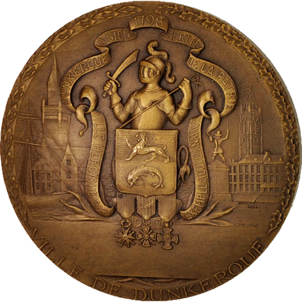 Frankreich, Medal, Ville de Dunkerque, Politics, Society, War, Dubois.H, SS+