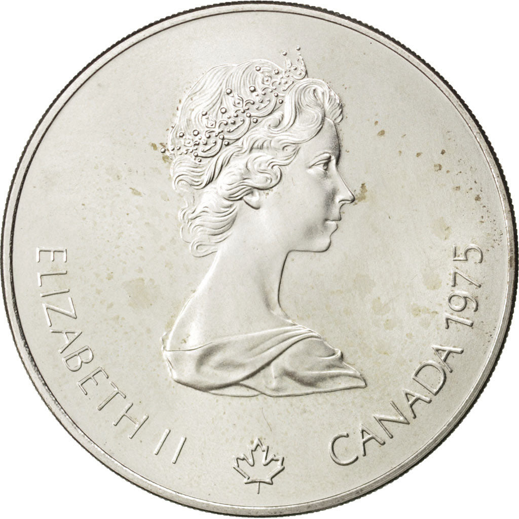 CANADA, 5 Dollars, 1975, Royal Canadian Mint, KM #99, MS(63), Silver, 38, 24.34
