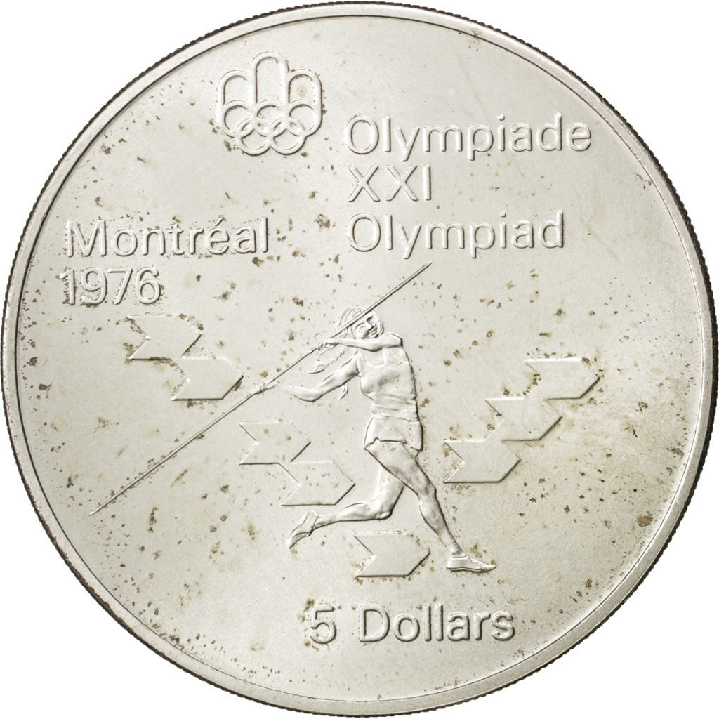 CANADA, 5 Dollars, 1975, Royal Canadian Mint, KM #99, MS(63), Silver, 38, 24.34