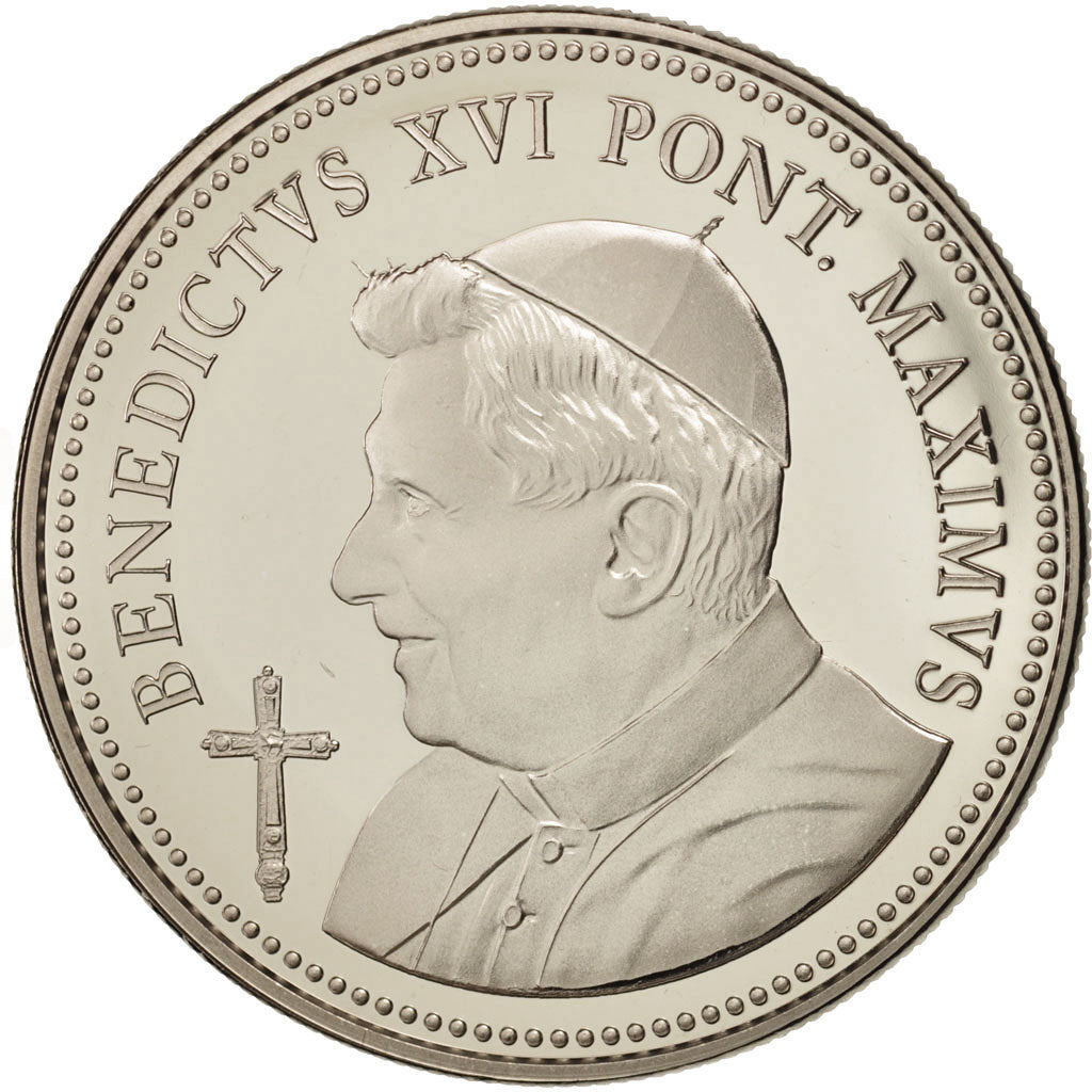 France, Medal, Benoit XVI, Religions & beliefs, 2013, MS(65-70), Nickel
