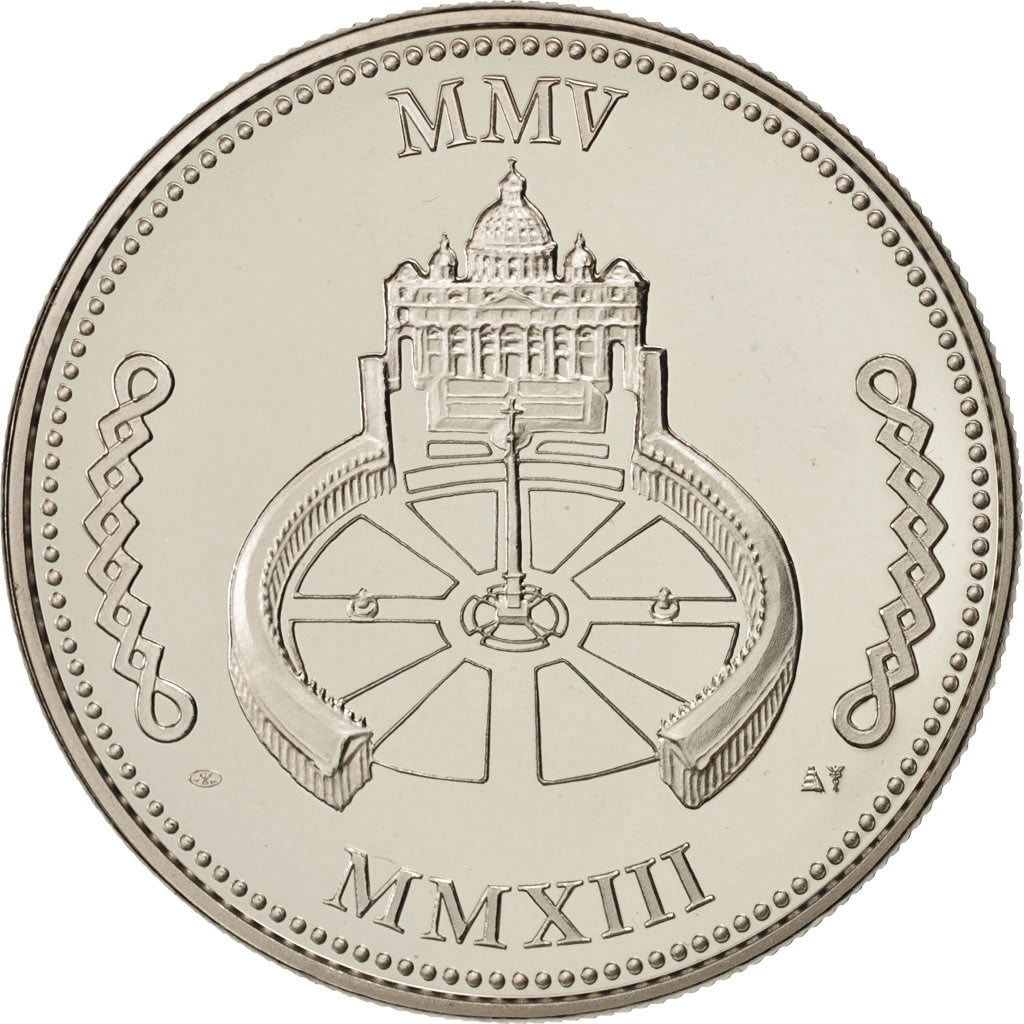 France, Medal, Benoit XVI, Religions & beliefs, 2013, MS(65-70), Nickel