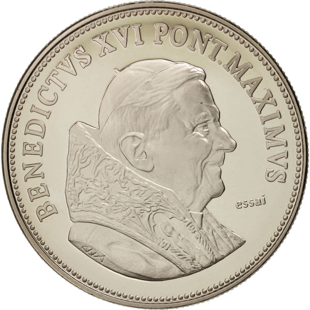 France, Medal, Benoit XVI, Religions & beliefs, 2013, MS(65-70), Nickel