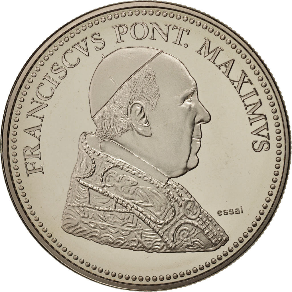 France, Medal, Franciscus Pontifex Maximus, Religions & beliefs, FDC, Nickel