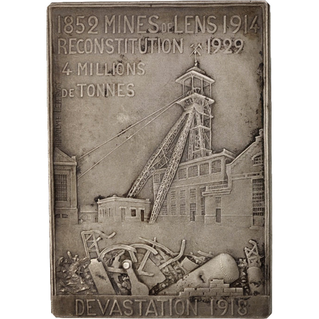 Francia, Medal, Les Mines de Lens, Business & industry, 1929, Roty, SPL-