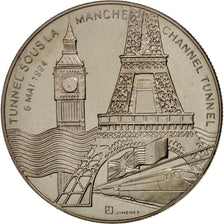 France, Medal, Tunnel sous la Manche - Elizabeth II, Mitterrand, History, 1994