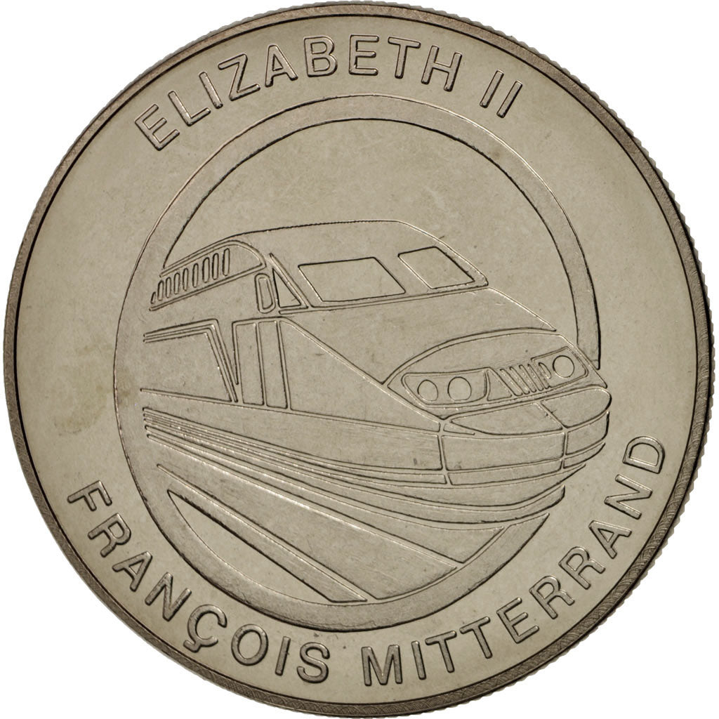 France, Medal, Tunnel sous la Manche - Elizabeth II, Mitterrand, History, 1994