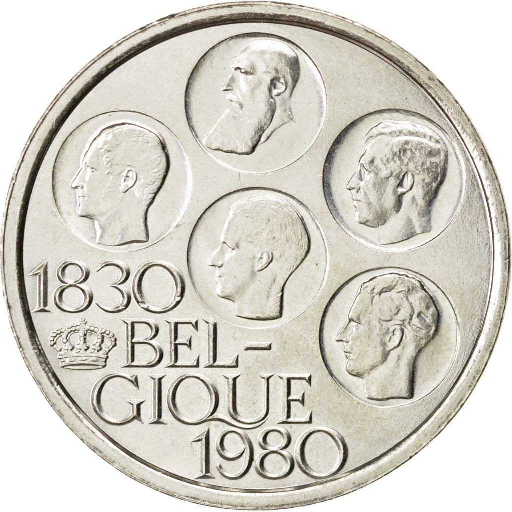 BELGIUM, 500 Francs, 500 Frank, 1980, Brussels, KM #161, AU(55-58), Silver Clad.