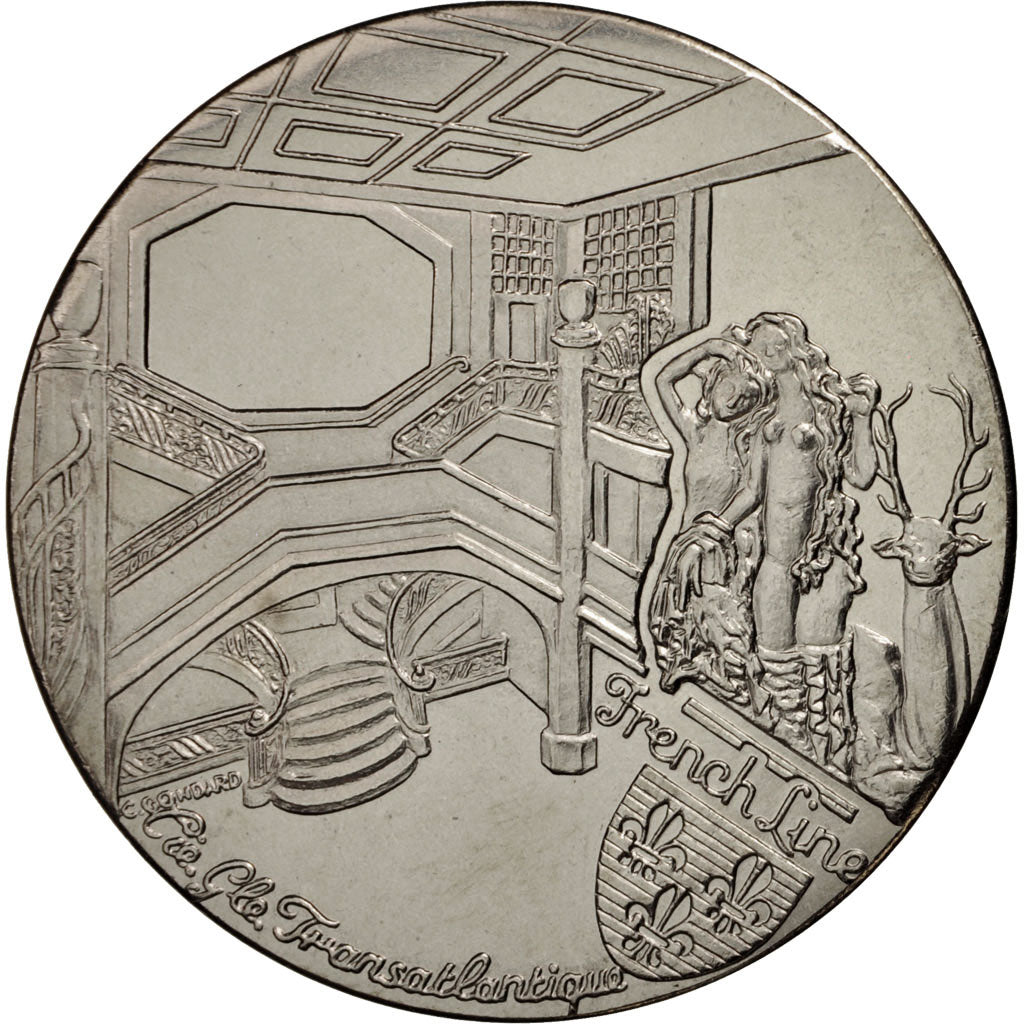 France, Medal, Les Grands Transatlantiques, Ile de France, French Fifth