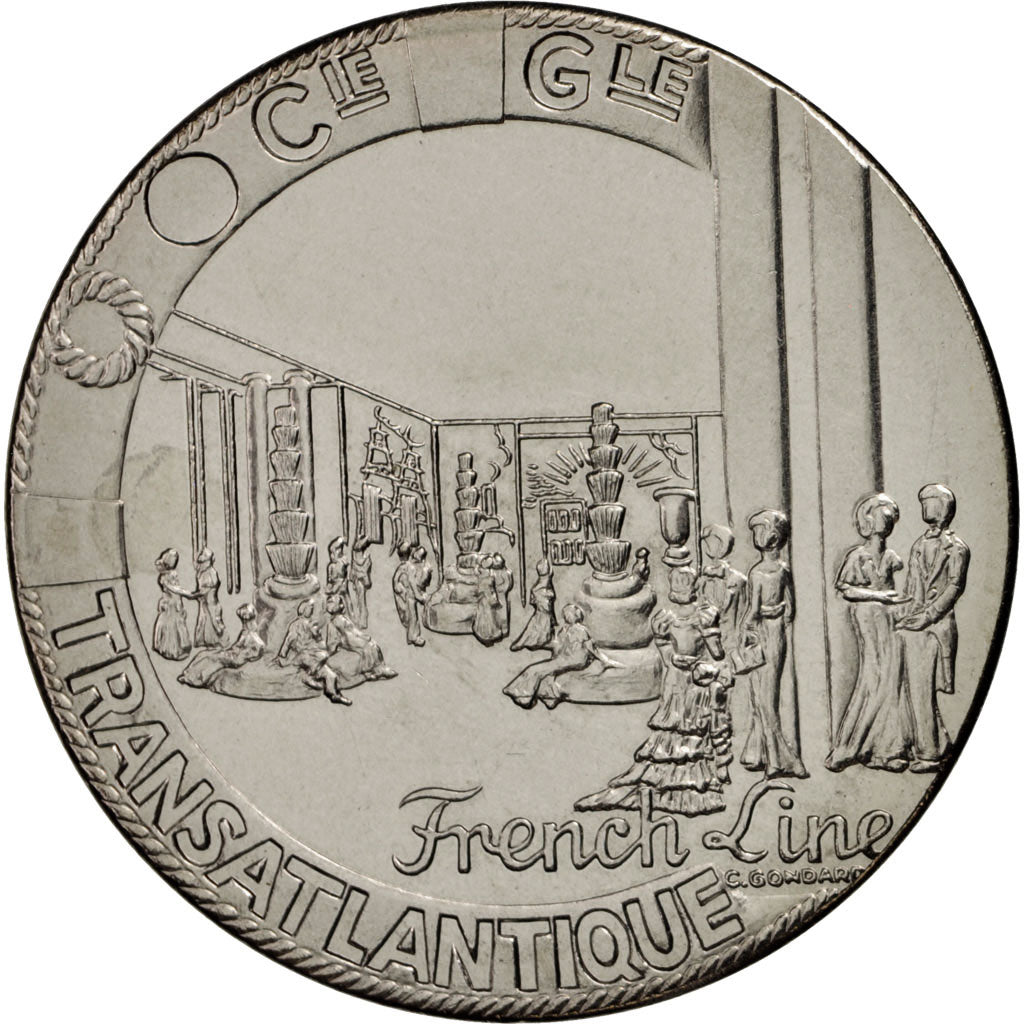 France, Medal, Les Grands Transatlantiques, Normandie